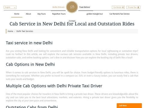 Delhiprivatetaxidriver.com